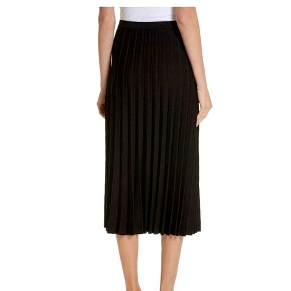 Lewit Metallic Black Pleated Knit Midi Skirt - Picture 6 of 9